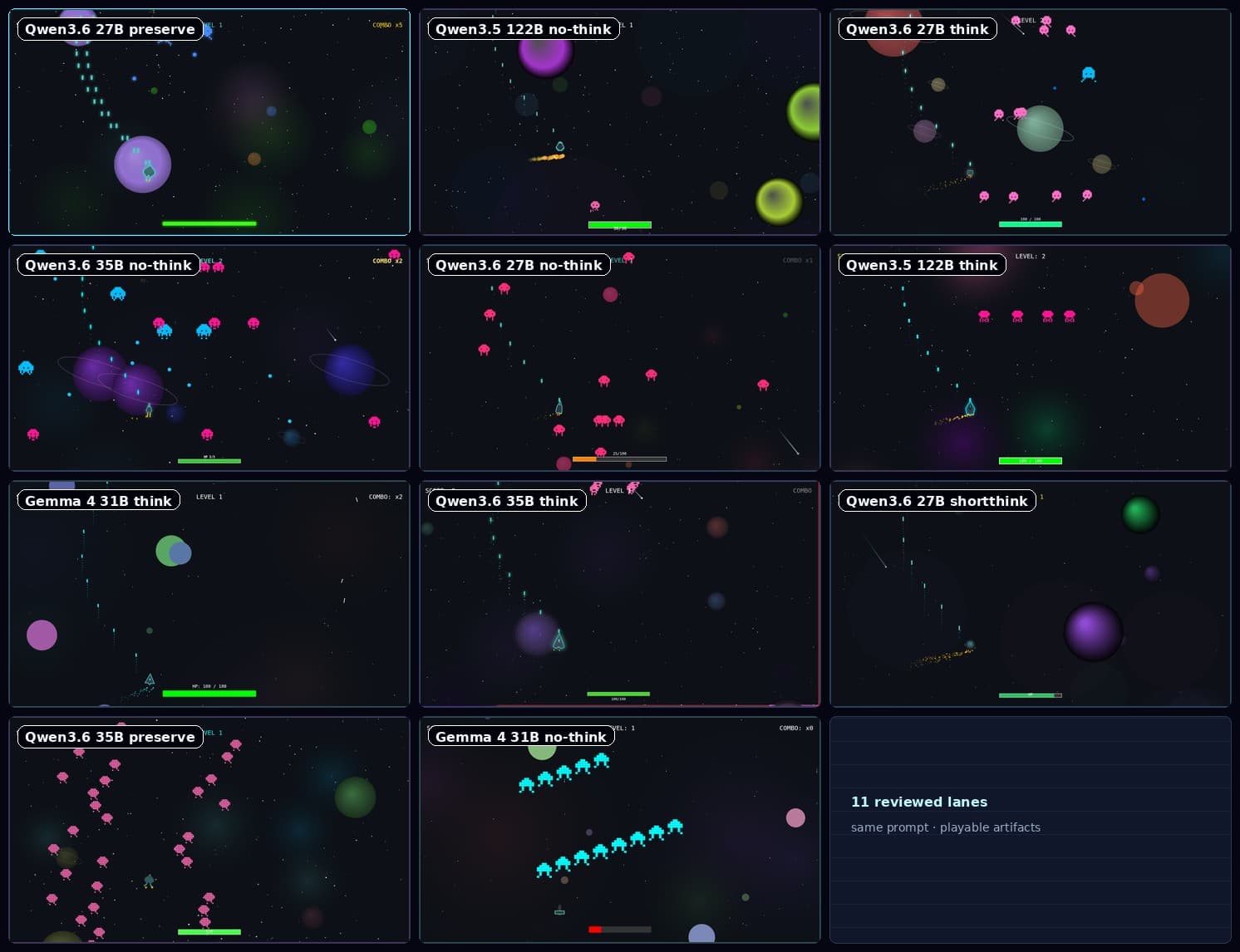 Gameplay contact sheet from Octopus Arena models